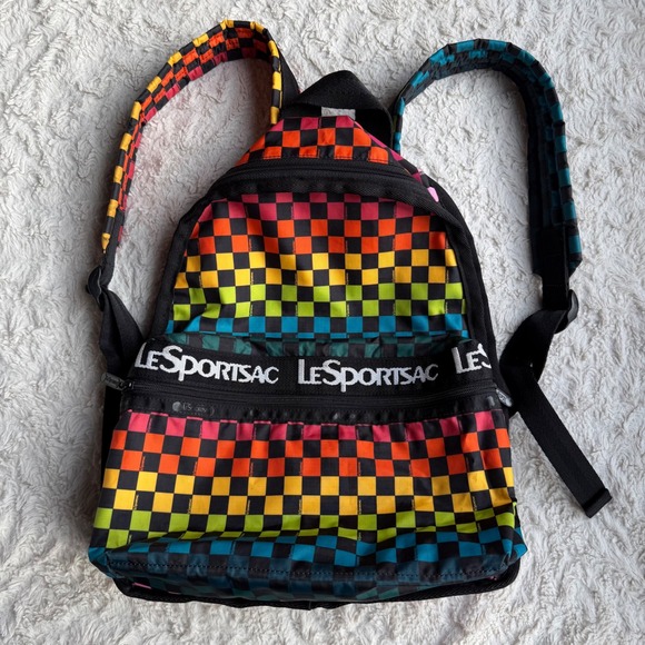 LeSportsac Rainbow Checkerboard Backpack Checkered Colorful‎ Candace School Bag main image 11